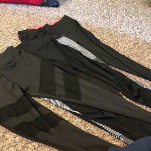 3 cute black leggings size medium